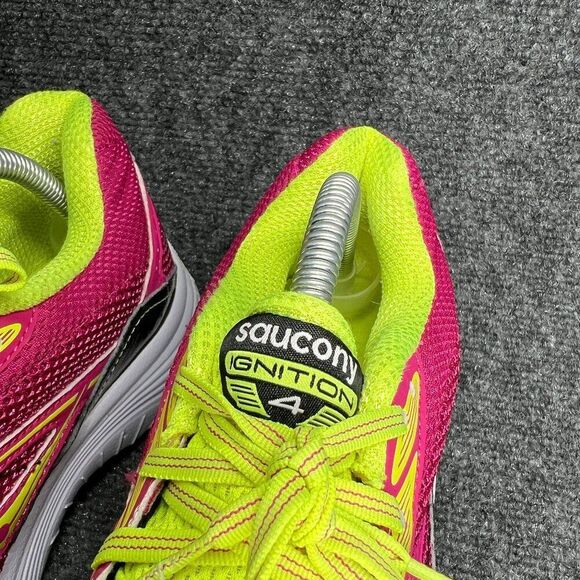 Saucony Ignition 4 Running Shoes Women's Size 10 Pink Yellow Athletic Training - Picture 4 of 12